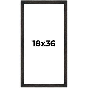 PosterPalooza | 18x36 Wide Barnwood Picture Frame, UV Acrylic, 6 Finishes - Grey, Brown, White, and Black - 1 of 4