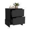 Vynxaria Luss Nightstand with Dual-Drawer Storage and Stylish Design - 3 of 4