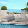PAGED Outdoor Patio Chaise Lounge Chair, with Patio Pool Chairs Tanning Lounges for Outside, Gray Cushion for Poolside Backyard Garden - 2 of 4