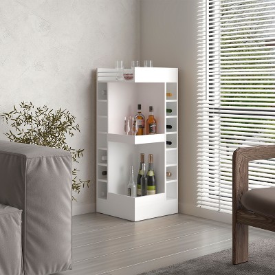 NicBex Buffet Cabinet with Storage 46" T 3-tier Corner Bar Cabinet Sideboard Cabinet with Bottle Cubbies for Living Room