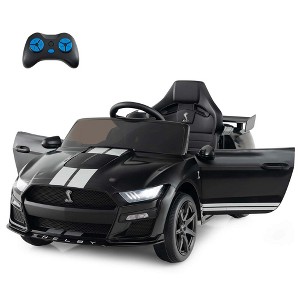 Costway 12V Licensed Ford Mustang Shelby GT500 Kids Ride on Car with Remote Control Black/Navy/Pink/Red - 1 of 4