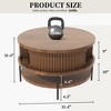 GDFStudio Lewis Rustic 31.5" Round Lift-Top Coffee Table with Hidden Storage - 3 of 4
