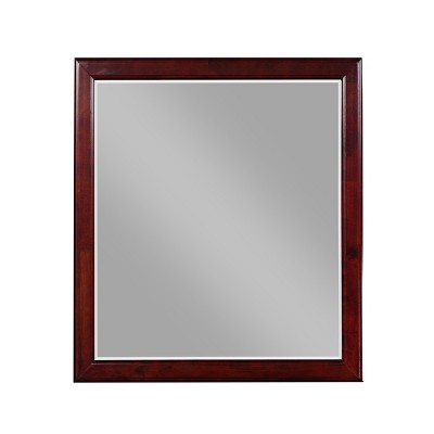 GlasFlength Decorative Wall Mirrors Square Accent Mirror Wall Mirror Polished Mirror Decorative Mirror for Living Room, Brown, 36"*36"*38"