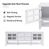 TROPOW Mid-Century Modern TV Stand for 60 inch TV with Multi-Functional Storage Space Media Console for Living Room Bedroom and Office WHITE - 4 of 4