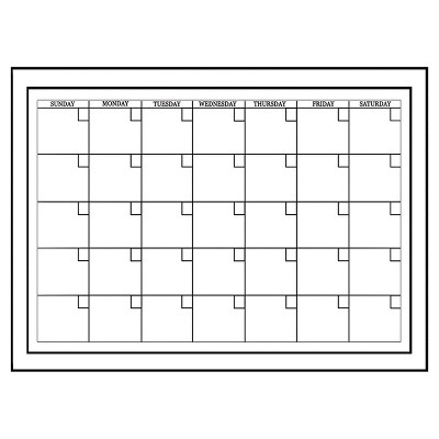  Wall Pops!  2pk Dry Erase Calendar 17.5" x 24" - White/Black 