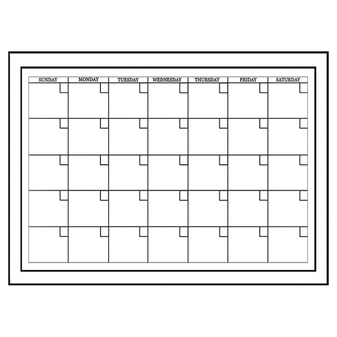 Dry Erase Calendar Decal for Walls, White Board Stickers