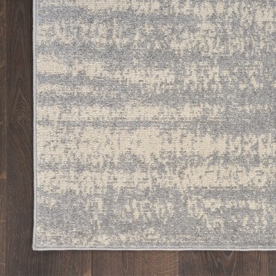 Modern Abstract Grey/Beige Synthetic 5' x 7' Easy-Care Outdoor Rug