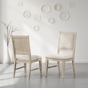 Royal Hampton Dining Side Chair Set of 2, Tapered Legs, Light Oak Poplar Wood - 1 of 4