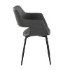 LumiSource Set of 2 Margarite PU Dining Chair Black Metal
 - 3 of 4