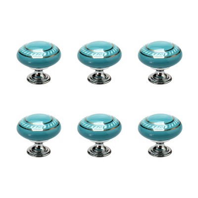 Unique Bargains Ceramic Vintage Knobs Drawer Pull Handle Cupboard Dresser 6pcs