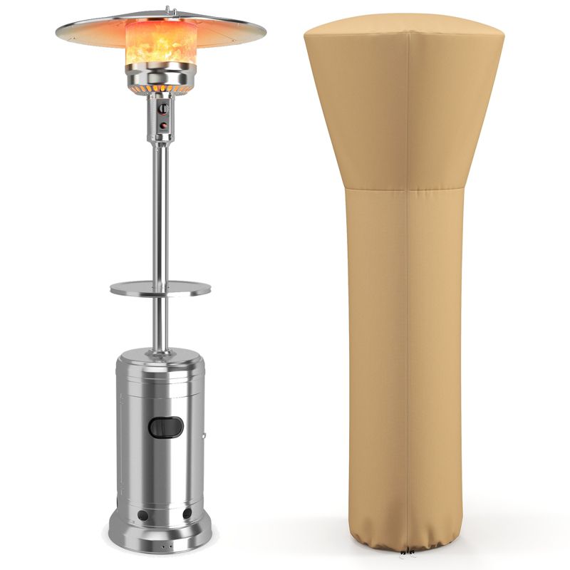 Costway Patio Propane Heater 48,000 BTU 87 inches Tall W/ Table & Cover, 1 of 11