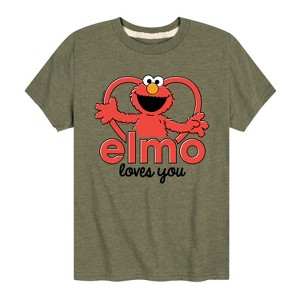 Boys' - Sesame Street - Elmo Loves You Short Sleeve Graphic T-Shirt - 1 of 4