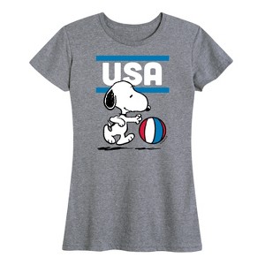 Women's - Peanuts - Snoopy USA Basketball Short Sleeve Graphic T-Shirt - 1 of 4