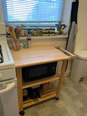 Utility Cart With Cutting Board Wood/natural - Winsome : Target