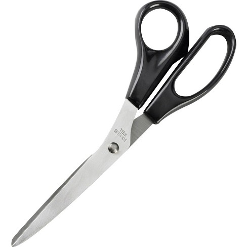Business Source Stainless Steel Scissors Bent 8L Black Handles 65647
