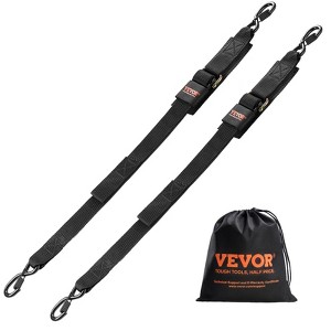 VEVOR Retractable Ratchet Straps, 2 in x 4 ft Ratchet Tie Down Straps with Security Lock S Hooks, 2 Pack Straps with 1500 lbs Break Strength, Black - 1 of 4