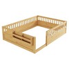JUJABU Full Wood Floor Bed Frame with High Rails, Built-In Light & Storage Shelf for Kids - 2 of 4