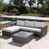 GDFStudio Avianna Outdoor Wicker 3 Seater Sofa and Ottoman Chat Set with Cushions - 2 of 4
