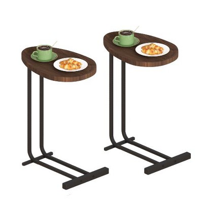 NicBex Modern C-Shaped Side Table, Lightweight End Table for Sofa, C Small Table for Bedside, Couch Side Tables with Metal Frame Slide, Bed Side Table