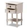 Baxton Studio Lenore Country Cottage Farmhouse 2 Drawer Nightstand White: Bedside Table with Anti-Tip Hardware - 4 of 4