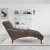 Okak Luxurious Tufted Armless Chaise Lounge Chair with Nailhead Design,Comfy PU/Fabric Upholstered Accent Chair for Living Room,Office - 2 of 4