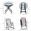 PAGED Outdoor Rocking Chair Set Foldable Beach Chairs with Steel Frame for Porch, Beach, Picnics, Balcony - 3 of 4