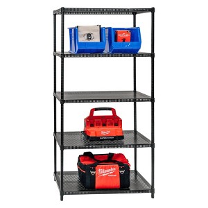 Shelving.com 5-Tier Perforated Metal Shelving, Standard Duty - 18"d x 36"w x 72"h - 1 of 2