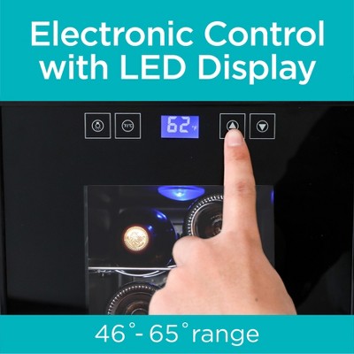 Black Thermoelectric Freestanding Wine Cellar with LED Display