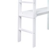 DOMETOUR Twin High Loft Bed, Rubber Wood  Loft Bed with Safety Guardrail, built-in desk, ladder,White - 4 of 4