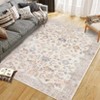 Area Rug Washable Rug Vintage Floral Non-Slip Low Pile - Machine Washable Non-Shedding Carpet for Living Room, Bedroom, Office & Dining - 3 of 4