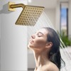 Cobbe Brushed Gold Rain Shower Faucet with 6-Inch Square Shower Head and Bathtub Faucet Wall-Mounted Shower and Bathtub Faucet Set Include Valve - 4 of 4