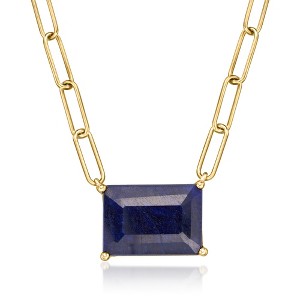 Ross-Simons 9.00 Carat Sapphire Paper Clip Link Necklace in 18kt Gold Over Sterling Size 18 - 1 of 3