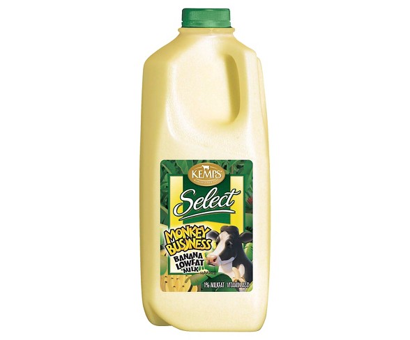 Kemps Select Banana 1% Milk - 0.5gal