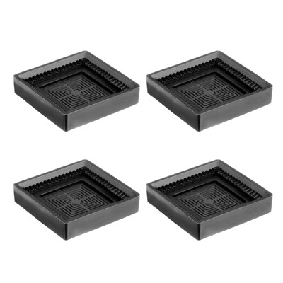 Unique Bargains Rubber Non-Slip Furniture Protect Caster Cups Square Floor Pads 4 Pcs