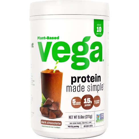 Vega Protein Made Simple Plant Based Protein Powder - Dark Chocolate - 9.6oz - 10 Servings - image 1 of 4