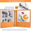 Itopfox 3-Ring Binders with Interior Pockets, Holds 200 Sheets, Versatile for Office, Home, School, 6-Pack in Assorted Colors - 2 of 4