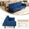 JUJABU 75.8″ Convertible Loveseat Linen Futon Sofa Couch with Adjustable Backrest - 4 of 4
