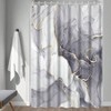 Grey shower curtain, ombre light grey marble, waterproof, 72x72 inch. - 3 of 4