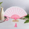 Unique Bargains Lace Trim Orchid with Tassel Folding Fan 1 Pc - 4 of 4