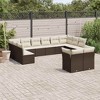 vidaXL 12 Piece Patio Sofa Set with Cushions Brown and Cream - Without Table - 2 of 4