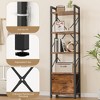 Celebalcony 5 Tier Bookcase with Drawer, Modern Tall Storage Organizer, Industrial Book Shelves for Bedroom, Living Room, Office, Rustic Brown - 2 of 4