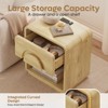 Bestier Nightstands Set of 2 with Charging Station, Modern Bedside Table End Tables with Drawer & Open Shelf for Bedroom & Living Room, Natual Oak - 4 of 4