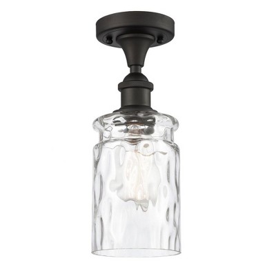 Candor - 1 Light Semi-Flush Mount In Industrial Style-13 Inches Tall and 4.75 Inches Wide