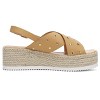 Womens Cross Strap Platform Sandals Open Toe Ankle Strap Mid Heel Wedge Sandals - 2 of 3