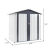 6x4 Ft Metal Storage Shed, Waterproof Outdoor Tool Storage Cabinet Garden Shed With Lockable Hinged Doors For Backyard Patio Lawn Trash Cans Black - 3 of 4