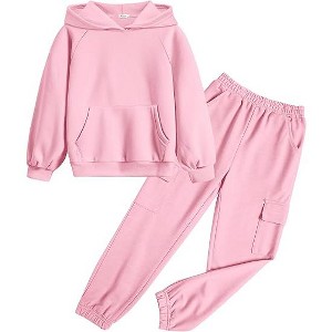 Arshiner 2 Pieces Girls Outfits Tie Dye Sweatsuits Pant Set Long Sleeve Athletic Sweatshirts and Sweatpants with Pockets - 1 of 4