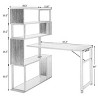 L-Shaped Computer Desk Corner Desk With 5-Tier Bookshelf,Simple Desk Workstation Desk,4 Installation Methods,Lockable Casters-The Pop Home - 4 of 4