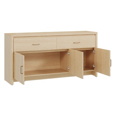 Spruce & Spring 59" Curved Buffet Sideboard with Fluted Front & Metal Handles — фото 8
