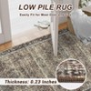 Vintage Distressed Rug Washable Boho Printed Accent Rug Abstract Traditional Floor Carpet for Living Room Kitchen Dining Entryway - 4 of 4