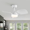 YUHAO 42 in. Indoor Modern Contemporary Matte White ABS Blades Integrated Dimmable LED Ceiling Fan with Light and Remote Control - 2 of 4